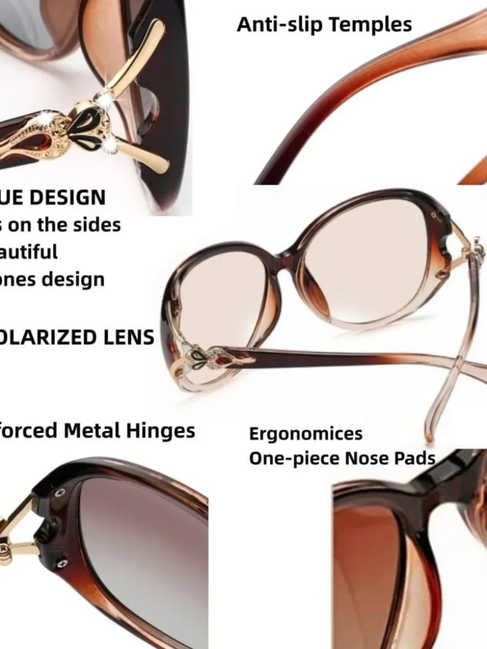 Elegant Polarized Wrap-Around Sunglasses for Women - UV400 Protection Included